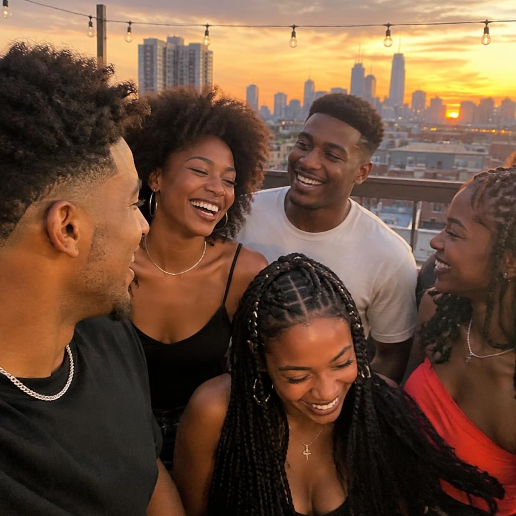 Sunset rooftop hangout